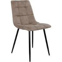Kendra Home Set de 2 sillas de comedor Middelfart en microfibra marrón claro con patas negras