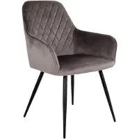 Kendra Home Set de 2 sillas de comedor Harbo en terciopelo color mushroom con patas negras