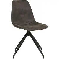 Kendra Home Set de 2 sillas de comedor giratorias Monaco en microfibra gris con patas negras