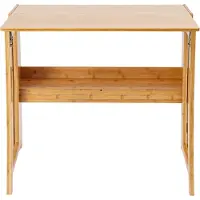 Selius Pantalla para escritorio plegable de bambú - Superficie de trabajo compacta y plegable - 83 x 54 cm