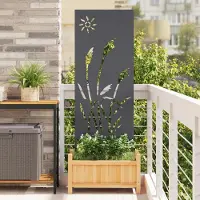 Syfax Pantalla de Privacidad para Jardín Calado Antracita 50 x 140 cm