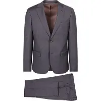 Suitable Traje Sharkskin de lana en berenjena Morado Burdeos talla