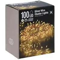 Spetebo Luces tipo "cluster" con cable de plata - 100 LEDs / 1 metro