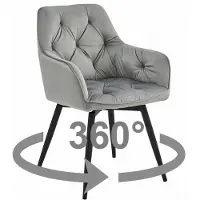 Leobert Sillón reclinable - - Terciopelo gris plateado / Patas negras