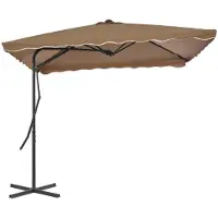 Syfax Sombrilla de jardín con palo de acero taupe 250x250 cm