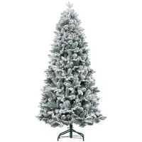 BellaFurn Árbol de Navidad artificial con nieve y piñas | Color: Verde | Dimensiones: 97x97x180 cm