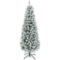 BellaFurn Árbol de Navidad artificial con nieve artificial, 180 cm de altura | Color: verde y blanco | Dimensiones: 65 x 65 x 180 cm