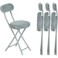 Dripio Silla de oficina con revestimiento de imitación de piel, color gris, dimensiones 30x45x75 cm, juego de 4 unidades