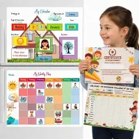 Merkloos Calendarios magnéticos para niños de 3 a 8 años