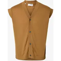 Selected 100 % Lana De Merino Chaleco De Punto Hombres Naranja L