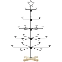 Syfax Árbol de Navidad de metal con soporte KUOPIO 125 cm Acero Negro