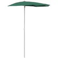 Syfax Sombrilla de jardín semicircular con palo verde 180x90 cm