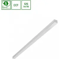 Spectrum Lámpara LED lineal para oficina , modelo Allday Basic, color blanco, 120 cm, 20W/30W/40W, temperatura de color (CCT) 2700K/4000K/6000K, ángulo de iluminación 115°