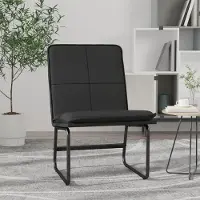 Merkloos Sillón reclinable tapizado en imitación cuero, color negro, con acolchado interior