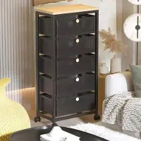 LTPRTZ Estantería de cocina de 5 niveles - Carro de almacenamiento - Organización de la cocina - Con ruedas giratorias - 45x27x100 cm - Negro