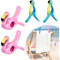 FANNYO 4 pinzas para toallas para tumbonas, clips para toallas de piscina, ideales para toallas, edredones y ropa (color rosa)