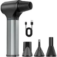 LTPRTZ Soplador eléctrico de hojas - Pulverizador de aire - Dispositivos de limpieza - 330.000 RPM - Carga mediante USB-C - Color negro