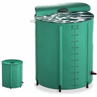 LTPRTZ Recogedor de agua plegable - Depósito de recogida de agua - Para regar plantas - Con indicador de volumen - 200 litros - Verde