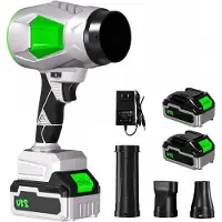LTPRTZ Soplador de hojas inalámbrico - Accu Blazer - Mantenimiento de jardines - Incluye 2 baterías - 385 CFM - Gris
