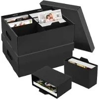 LTPRTZ Caja para guardar fotos - Álbum fotográfico - Para organizar fotos - Incluye 8 cajas interiores - 13x18 cm - Negro