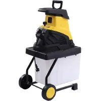 LTPRTZ Trituradora eléctrica - Trituradora de madera para jardín - Para procesar ramas - Diámetro de corte de 45 mm - Depósito de 45 litros - Color negro y amarillo