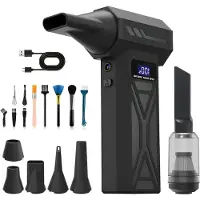 LTPRTZ Soplador eléctrico para limpieza de superficies - Aspiradora con función de soplado - Ideal para limpiar aparatos - 2 en 1 - 4 velocidades - Color negro