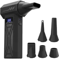 LTPRTZ Soplador eléctrico para limpieza de superficies - Soplador a batería - Ideal para limpiar aparatos - 4 velocidades ajustables - Batería de 4000 mAh - Color negro