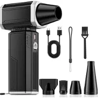 LTPRTZ Soplador eléctrico para limpieza de superficies - Soplador de aire - Ideal para limpiar aparatos - Control de velocidad variable - 180000 RPM - Color negro
