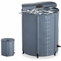 LTPRTZ Tanque plegable de 200 litros - Tanque de agua - Ahorro de agua - Con medidor de volumen - Gris