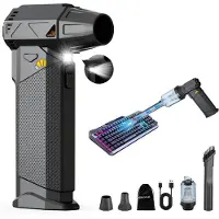 LTPRTZ Soplador de aire eléctrico - Aspiradora - Para limpiar aparatos - Función 2 en 1 - Batería de 8000 mAh - Color negro
