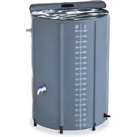 LTPRTZ Depósito de recogida de agua de lluvia - Tanque para riego de jardín - Diseño plegable - 750 litros - Gris oscuro