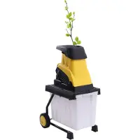 LTPRTZ Trituradora eléctrica para jardín - Trituradora de madera silenciosa - Para el tratamiento de residuos de jardín - Gran diámetro de corte - 45 mm - Color negro y amarillo