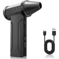 LTPRTZ Soplador eléctrico de hojas - Mini soplador - Elimina el polvo - Potencia de viento superior - Batería de 10000 mAh - Color negro
