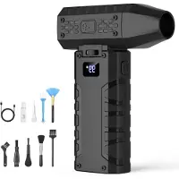 LTPRTZ Soplador eléctrico de hojas - Soplador de aire portátil - Para eliminar el polvo - 110.000 RPM - 260g - Negro