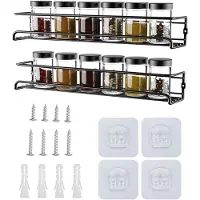 LTPRTZ Organizador para especias - Estante colgante para la cocina - Solución de almacenamiento para la cocina - Instalación flexible - 29 cm - Negro