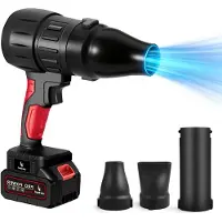 LTPRTZ Soplador de hojas inalámbrico - Soplador eléctrico - Para limpiar el jardín - Velocidad variable - 800 vatios - Negro