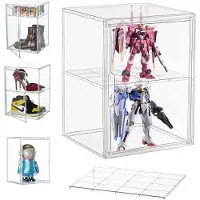 LTPRTZ Juego de cajas de almacenamiento - Hornear apilable - Coleccionar espectáculo - Puertas magnéticas - 40x30x25 cm - Transparente