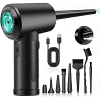 LTPRTZ Soplador eléctrico para hojas - Eliminador de polvo - Limpieza de aparatos - 3 velocidades - 100.000 RPM - Batería de 6000 mAh - Color negro