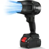 LTPRTZ Mini soplador turbo - Soplador de hojas inalámbrico - Limpieza rápida - Motor de cepillo - Batería de 1300 mAh - Negro