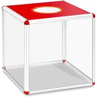 LTPRTZ Loterijbox - Urna de votación - Recaudación de fondos - Diseño transparente - 25x25x25 cm - Rojo