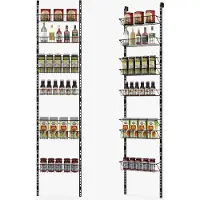 LTPRTZ Organizador colgante - Estantería de almacenamiento - Para organizar la cocina - 6 cestas ajustables - 43 x 18 x 197 cm - Negro