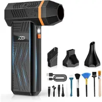 LTPRTZ Soplador eléctrico de hojas - Eliminador de polvo con batería - Para limpiar dispositivos - 4 velocidades ajustables - 150.000 RPM - Color negro