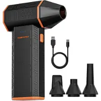 LTPRTZ Soplador eléctrico de hojas - Mini ventilador - Para eliminar polvo - 3 velocidades ajustables - 0.45 kg - Color negro