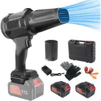 LTPRTZ Accu Bladblazer - Ventilador turbo portátil - Mantenimiento de jardines - Baterías dobles - 21 voltios - Negro