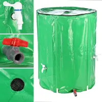 LTPRTZ Recipiente plegable para recoger agua de lluvia - Tanque para agua de lluvia - Para recolectar agua - Con red de filtrado - 500 litros - Verde
