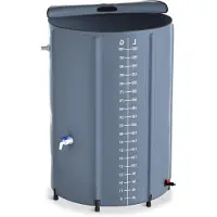 LTPRTZ Depósito de agua plegable - Tanque de agua - Para riego en el jardín - Incluye filtro para suciedad - 380 litros - Gris oscuro