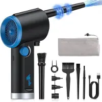 LTPRTZ Soplador eléctrico de hojas - Soplador de aire para limpieza - Ideal para limpiar ordenadores - Control de velocidad variable - Dimensiones: 6.1 x 6.1 x 17.8 cm - Color: Negro
