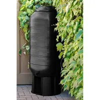 LTPRTZ Depósito de agua de gran capacidad (XXL) - Almacenamiento de agua - Para riego en el jardín - Incluye base - 250 litros - Color negro