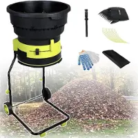 LTPRTZ Trituradora eléctrica de hojas - Trituradora de residuos de jardín - Limpieza de jardines - Tecnología sin hojas - Embudo de 54 cm - Color negro