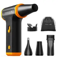 LTPRTZ Soplador eléctrico de hojas - Soplador de aire y removedor de polvo - Para limpiar aparatos - Velocidad del viento ajustable - 110000 RPM - Color negro